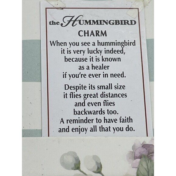 Nature’s Beauty The Hummingbird Charm Two Tone Necklace New - Picture 5 of 7